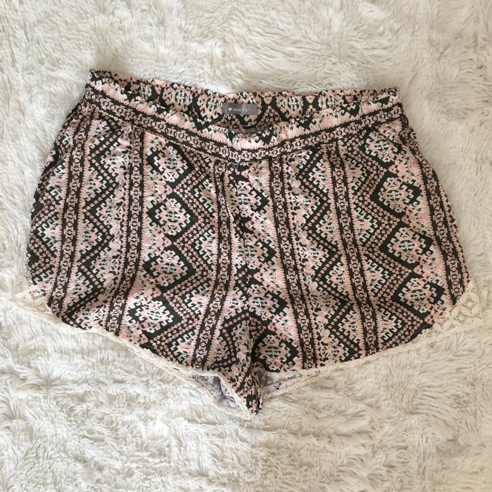 4/$24 Vanity Patterned Shorts with Lace Hem